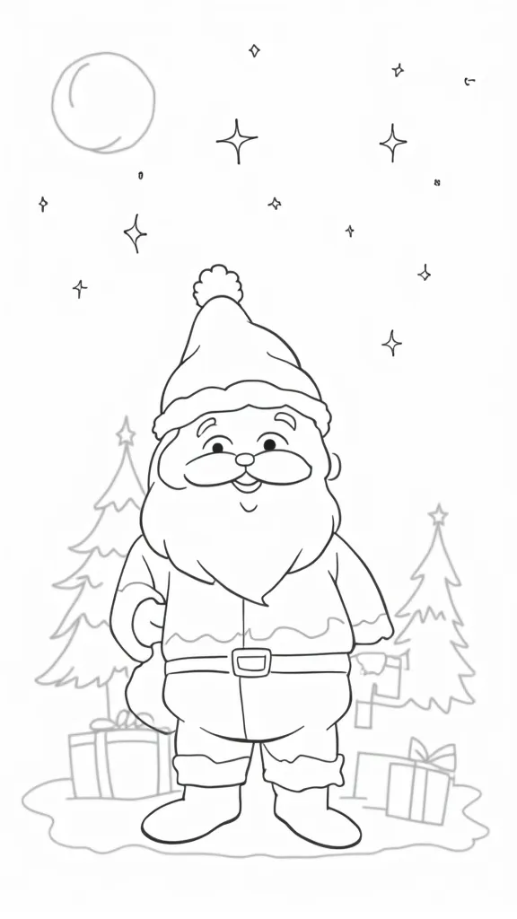 pages à colorier gratuites du Père Noël à imprimer